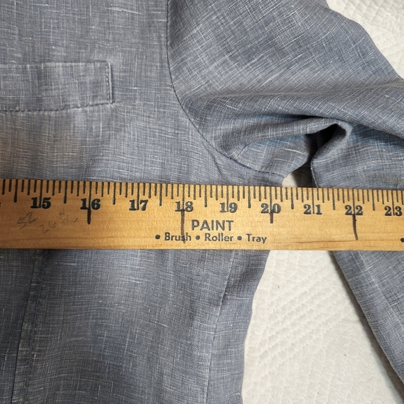 INC 100% Linen Blue Blazer Jacket Mens Size Large - Picture 11 of 12